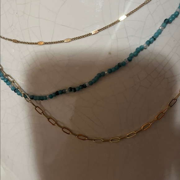 Elegant Gold and Turquoise Layered Necklace - Picture 4 of 4